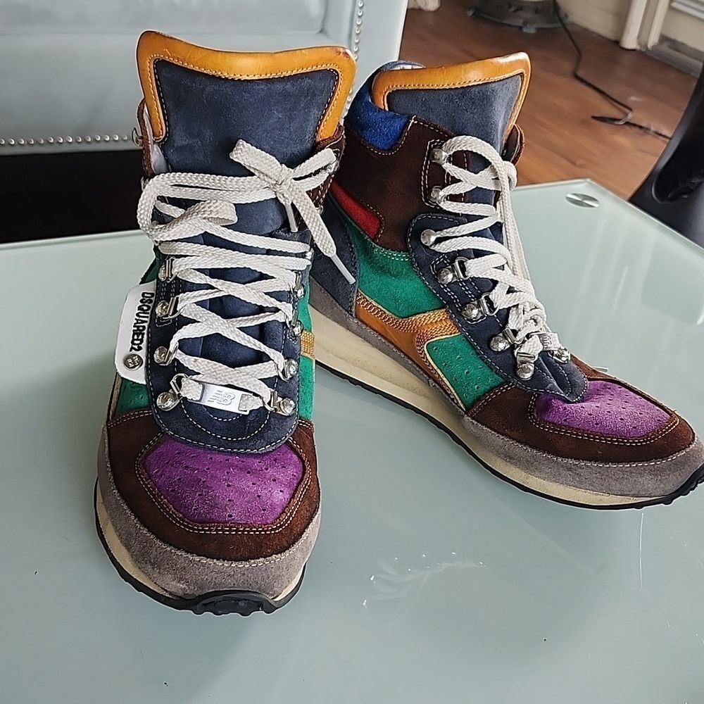 🔥DSQUARED2 Archival "Dean Goes Hiking" High Top Sneakers🔥 RARE! Size 10 EU43
